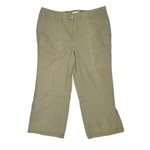 J. Jill Women's Genuine Fit Below Waist Capri Cropped Pants Sz 12 Green